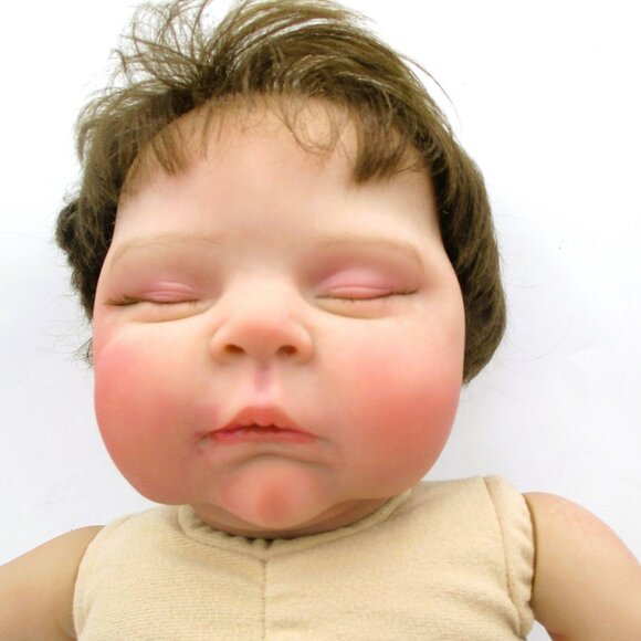 Peaches By C. Brace Reborn Baby Doll - White Striped Dress & Bow - Realistic New - Picture 8 of 13